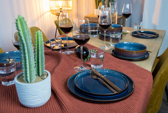 Cosy & Trendy Diepe Borden | Pastaborden - Quintana Blue ø 23 cm | H 4.3 cm - 4 Stuks