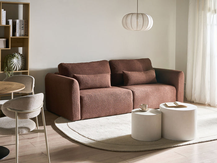 Beliani - VAXHOLM - Driezitsbank - Bruin - Bouclé