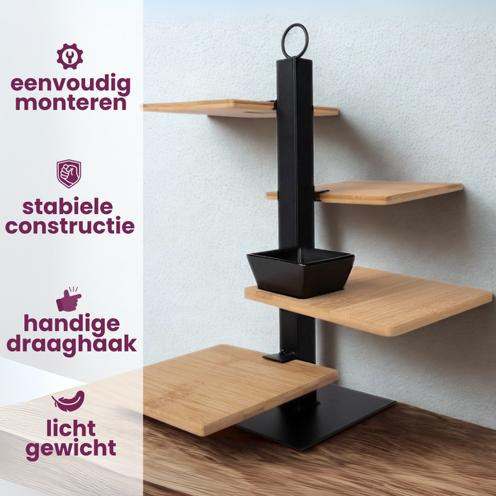 Cosy & Trendy Etagere 4 Laags | Serveertoren + Schaaltje - Zwart Metaal
