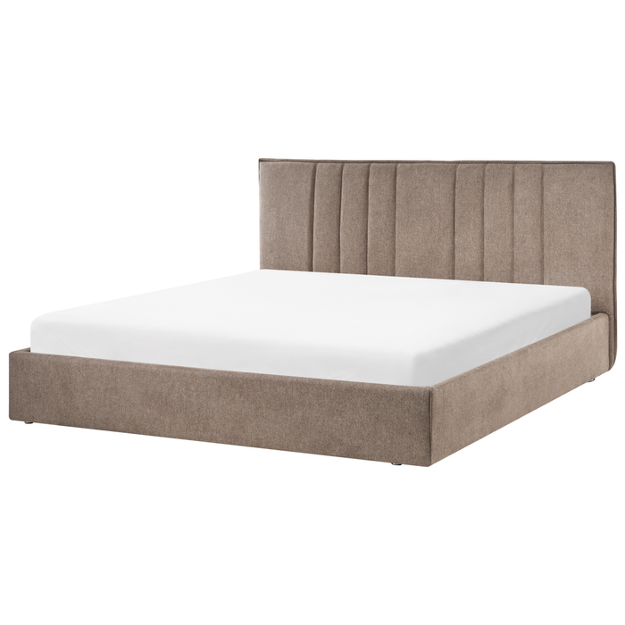 Beliani - TARASCON - Tweepersoonsbed - Taupe - 180 x 200 cm - Stof