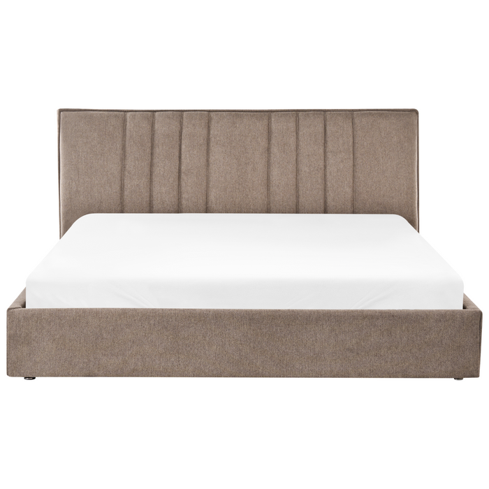 Beliani - TARASCON - Tweepersoonsbed - Taupe - 180 x 200 cm - Stof
