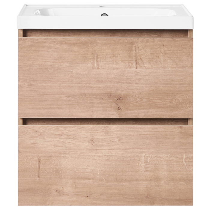 Beliani-LAGOA -Wandgemonteerd meubel met wasbak-Lichtbruin-60 cm-MDF