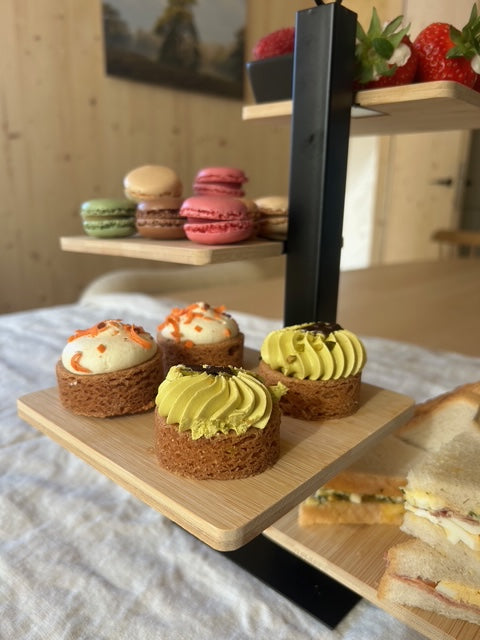 Cosy & Trendy Etagere 4 Laags | Serveertoren + Schaaltje - Zwart Metaal