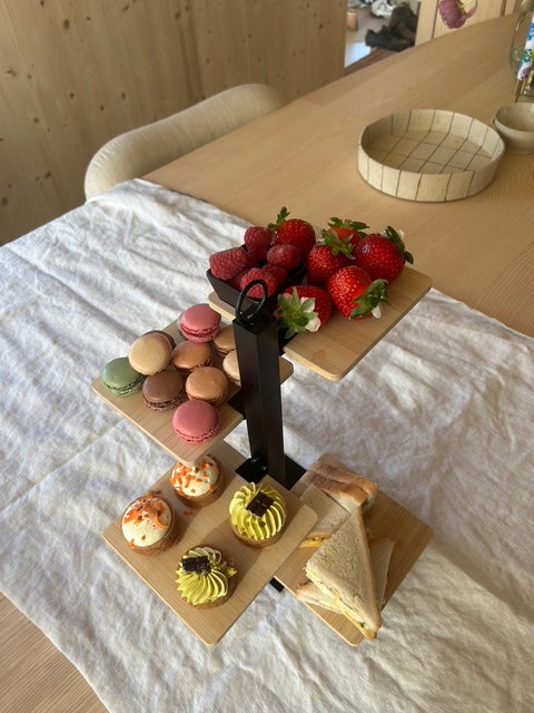 Cosy & Trendy Etagere 4 Laags | Serveertoren + Schaaltje - Zwart Metaal