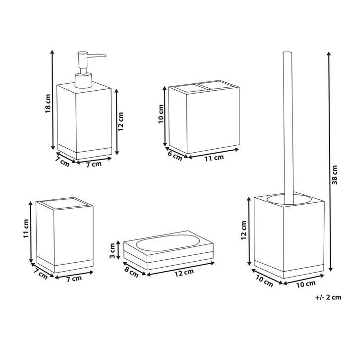 Beliani - TAPICHE - Badkameraccessoireset - Wit - Polyresin