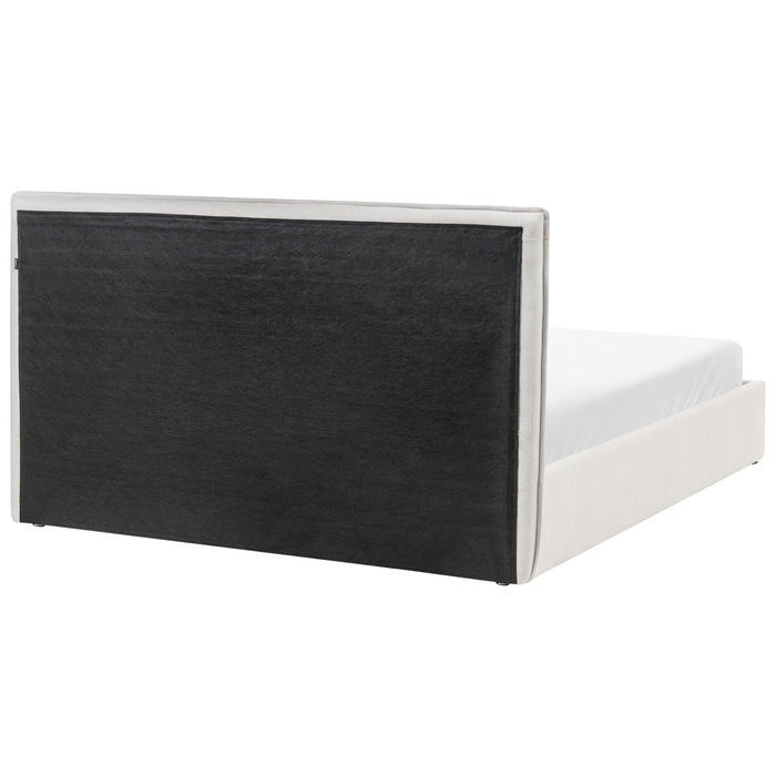 Beliani-TARASCON-Tweepersoonsbed-Lichtbeige-160 x 200 cm-Stof