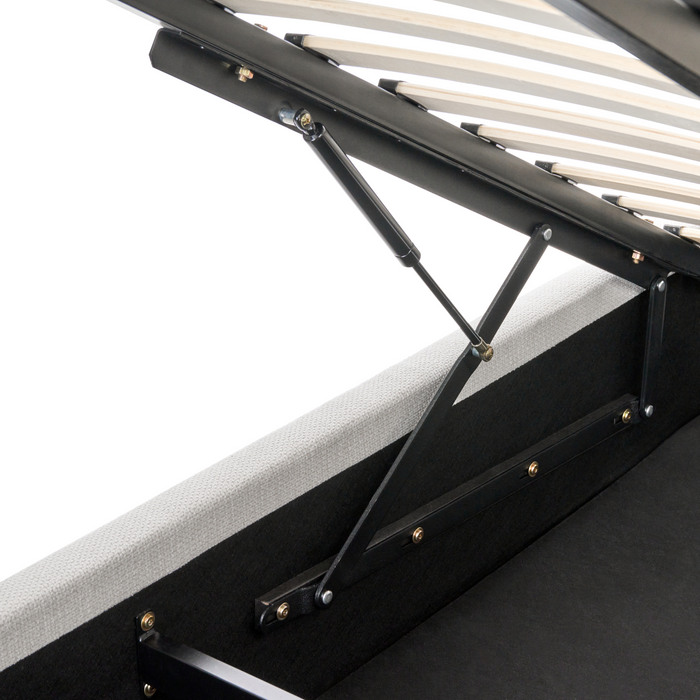 Beliani-TARASCON-Tweepersoonsbed-Lichtbeige-160 x 200 cm-Stof