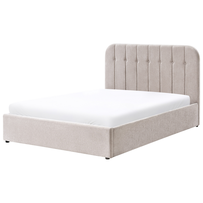 Beliani-CHALLANS-Bed met opbergruimte-Beige-140 x 200 cm-Polyester