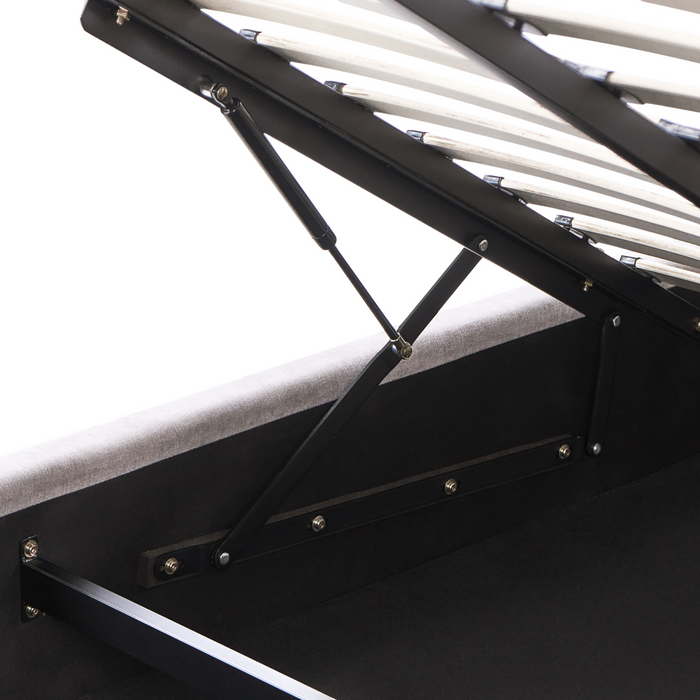 Beliani-CHALLANS-Bed met opbergruimte-Beige-140 x 200 cm-Polyester