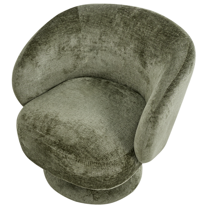 Beliani - LIEKSA - Draaifauteuil - Groen - Chenille