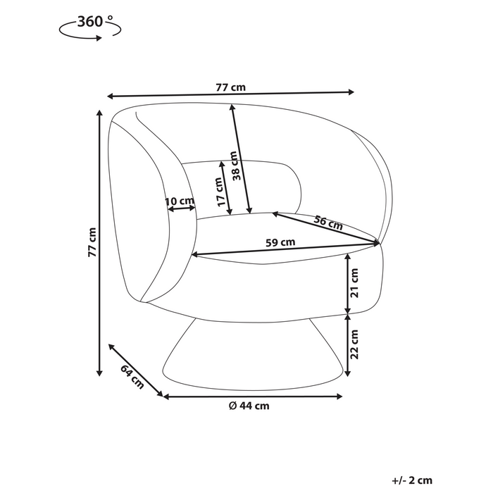 Beliani - LIEKSA - Draaifauteuil - Groen - Chenille