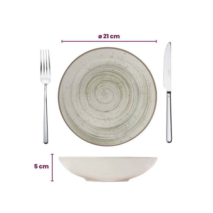 Cosy & Trendy Diepe Borden Sintra Ivy Green ø 21 cm - 4 Stuks