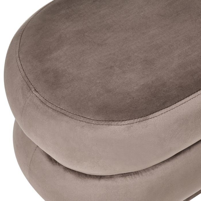 Beliani - ELLENDALE - Bankje - Donkerbruin - Fluweel