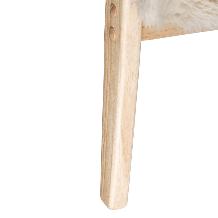 Beliani - LEKNES - Fauteuil - Lichtbeige - Kunstbont