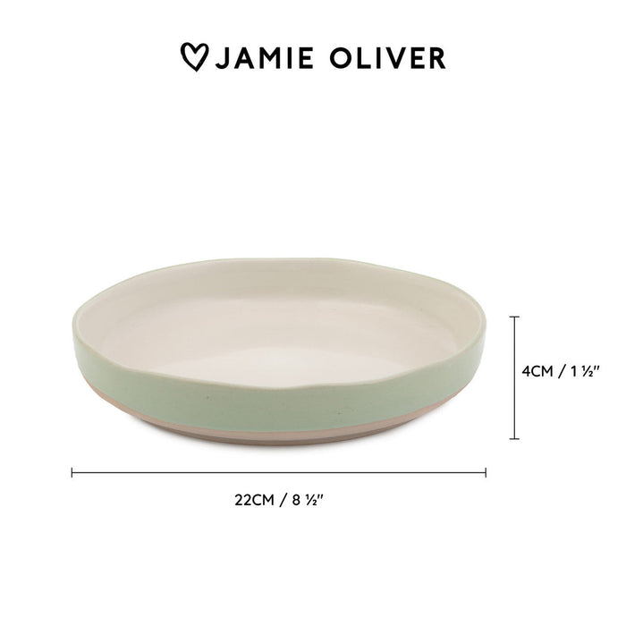 Jamie Oliver Diepe borden | Pasta borden Big Love Groen Ø 22 cm - 4 stuks