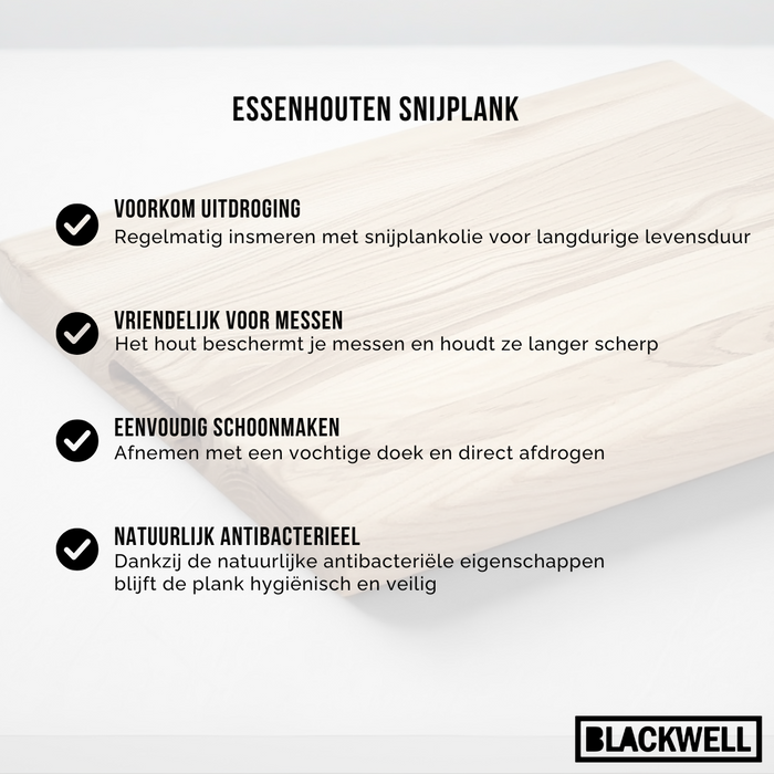 Blackwell Houten Snijplank - Met Greep - Beukenhout - 40 x 30 x 4 cm