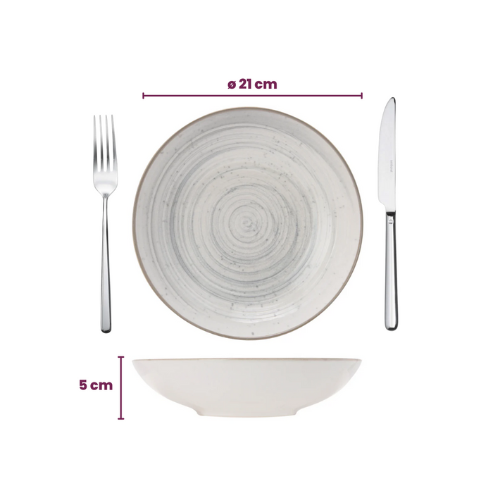 Cosy & Trendy Diepe Borden Sintra Dusty Blue ø 21 cm - 4 Stuks