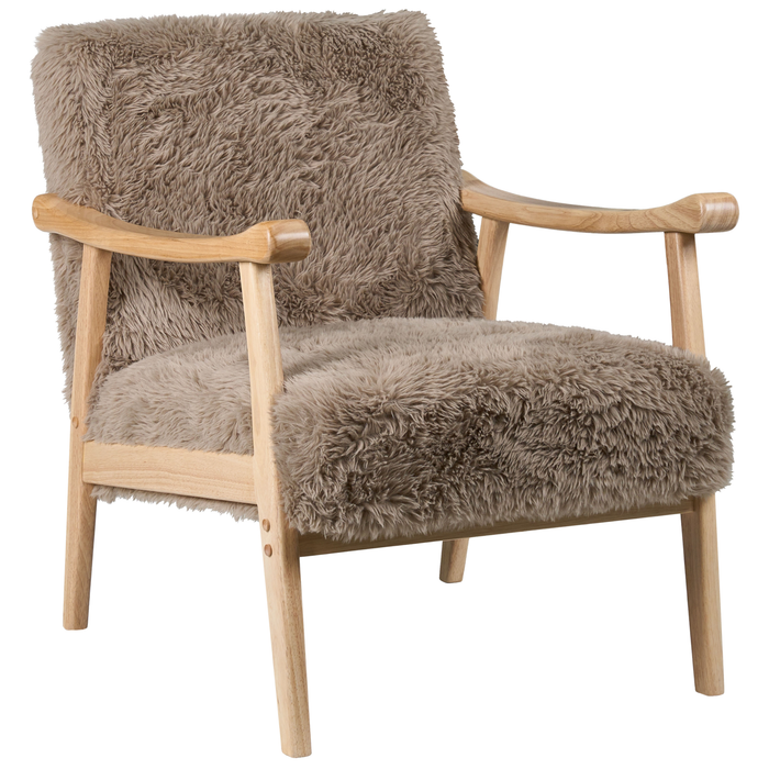 Beliani - LEKNES - Fauteuil - Taupe - Kunstbont