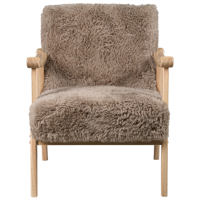 Beliani - LEKNES - Fauteuil - Taupe - Kunstbont