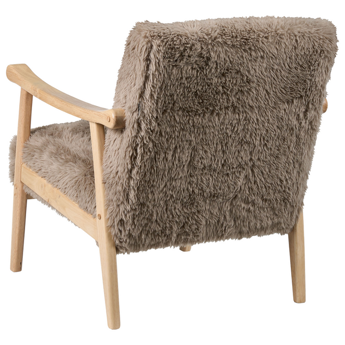 Beliani - LEKNES - Fauteuil - Taupe - Kunstbont