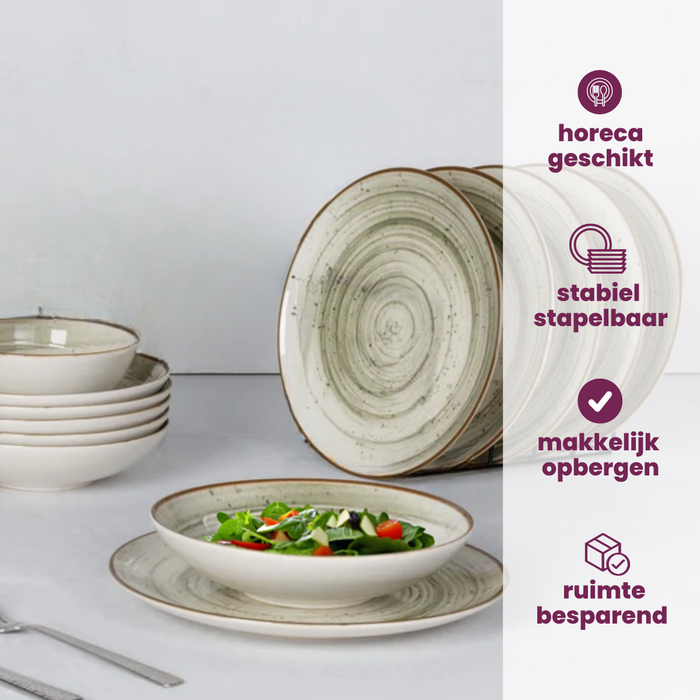 Cosy & Trendy Ontbijtborden | Dessertborden - Sintra Ivy Green ø 20 cm - 4 Stuks