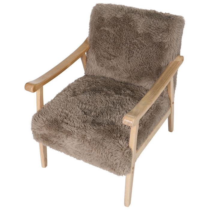 Beliani - LEKNES - Fauteuil - Taupe - Kunstbont