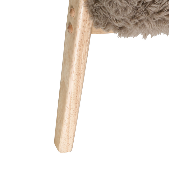 Beliani - LEKNES - Fauteuil - Taupe - Kunstbont