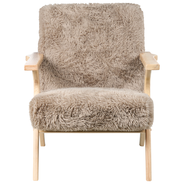 Beliani - KISA - Fauteuil - Taupe - Kunstbont