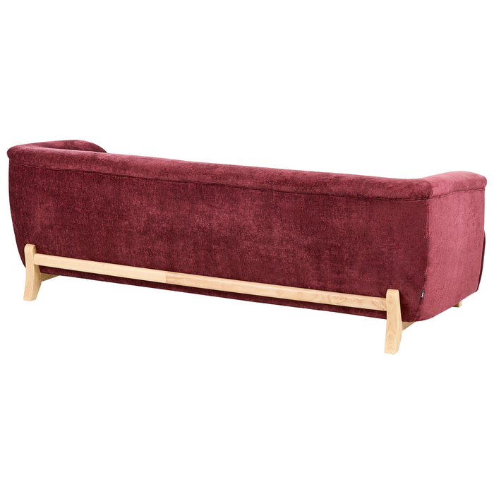 Beliani - ALNOR - Driezitsbank - Bordeauxrood - Chenille