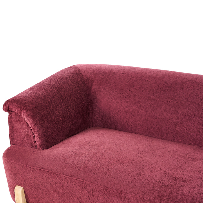 Beliani - ALNOR - Driezitsbank - Bordeauxrood - Chenille