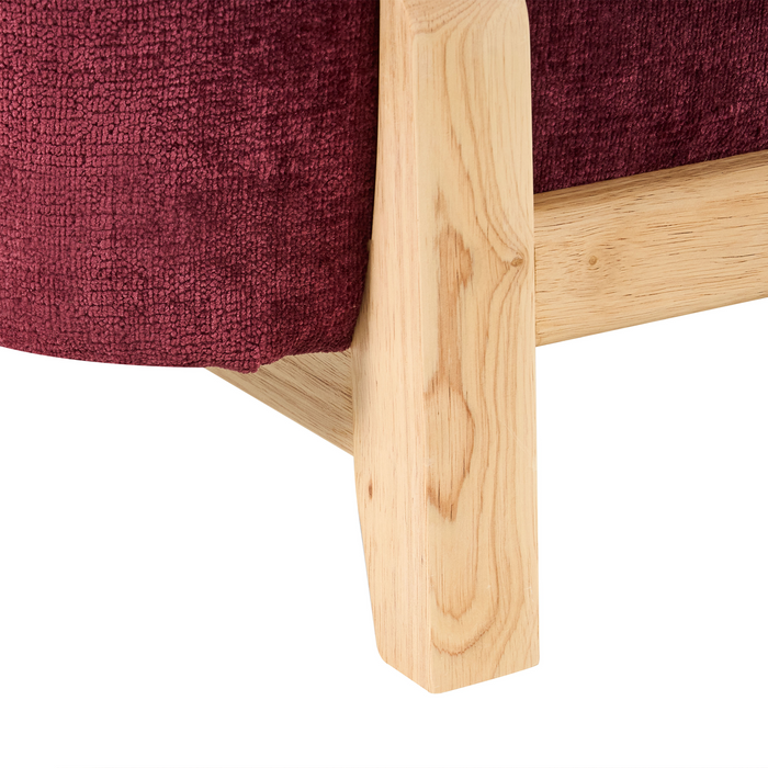 Beliani - ALNOR - Driezitsbank - Bordeauxrood - Chenille