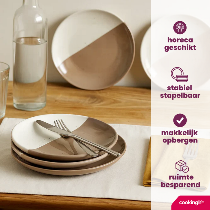 Cookinglife Dinerborden Leem ø 27 cm - 6 Stuks