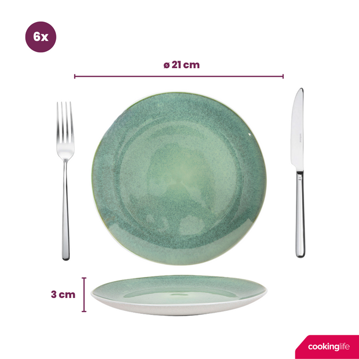 Cookinglife Ontbijtborden | Dessertborden Belize ø 21 cm - 6 stuks