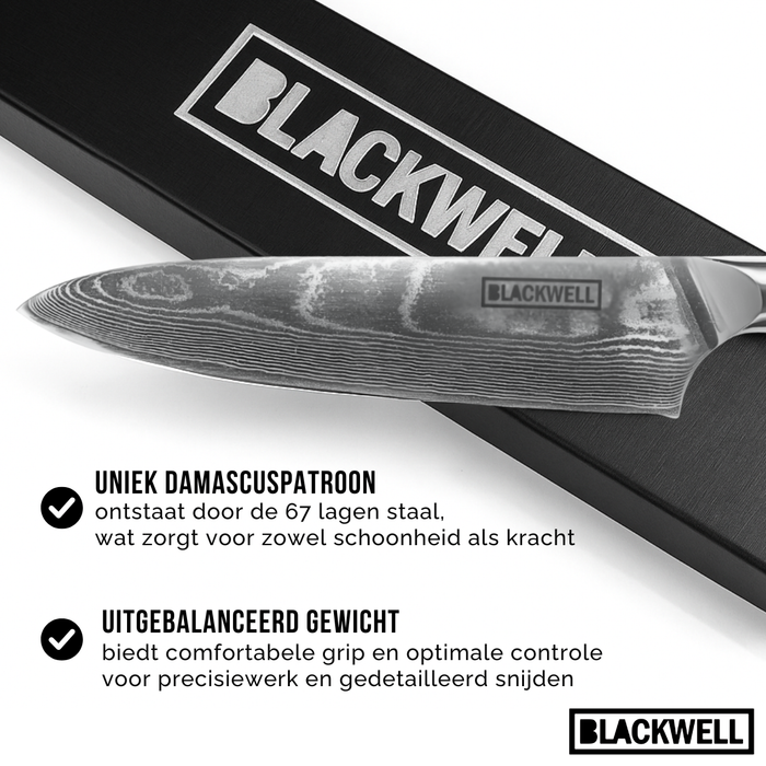 Blackwell Koksmes Japanse stijl - 67 lagen damaststaal - VG10 - 20 cm