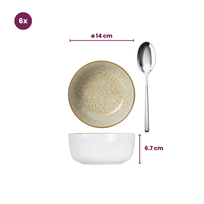 Cosy & Trendy Kommen Baltic Luna ø 14 cm - 6 stuks