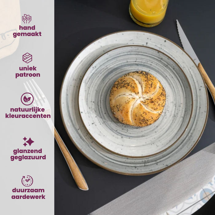 Cosy & Trendy Dinerborden Sintra Dusty Blue ø 26 cm - 4 Stuks