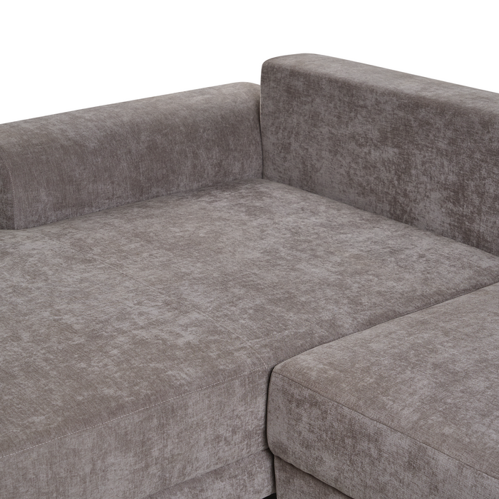 Beliani-NUBORG-Hoekslaapbank 3-zits-Taupe-Linkszijdig-Chenille