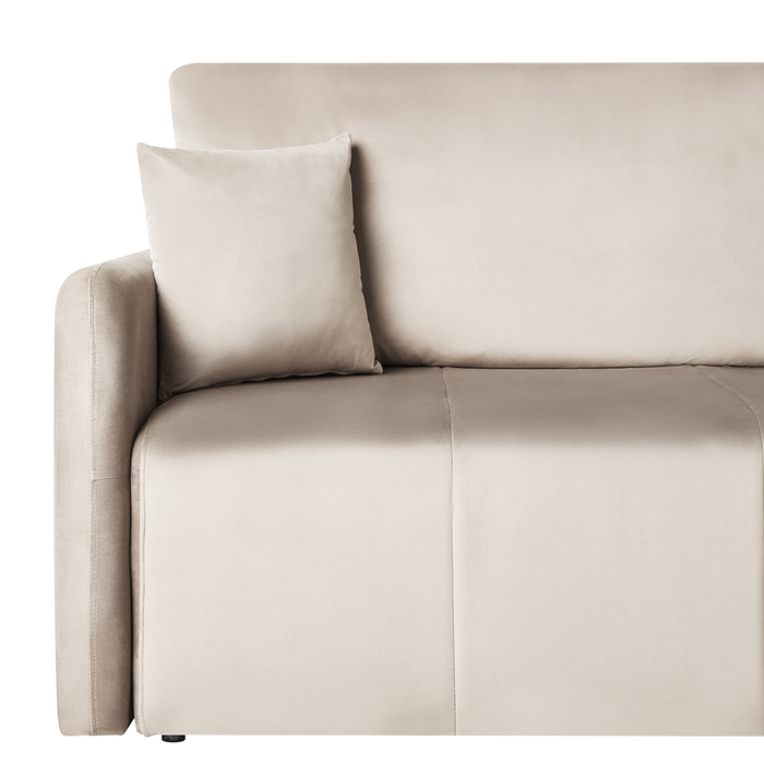 Beliani - EGGE - Driezitsbank - Taupe - Fluweel