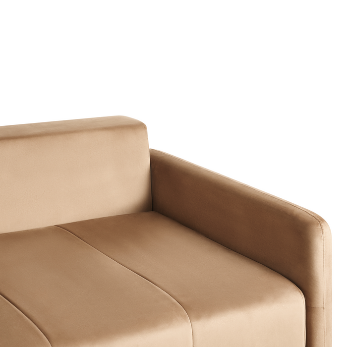 Beliani - EGGE - Driezitsbank - Lichtbruin - Fluweel