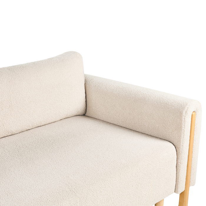 Beliani - KVAM - Slaapbank 3-zits opbergruimte - Beige - Bouclé