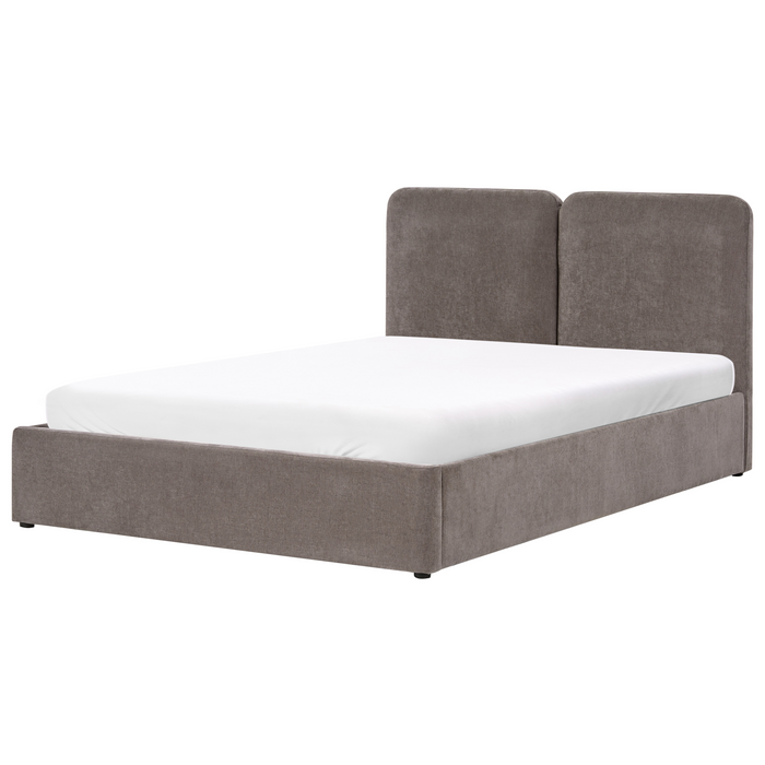 Beliani-ARBOIS-Bed met opbergruimte-Taupe-160 x 200 cm-Polyester