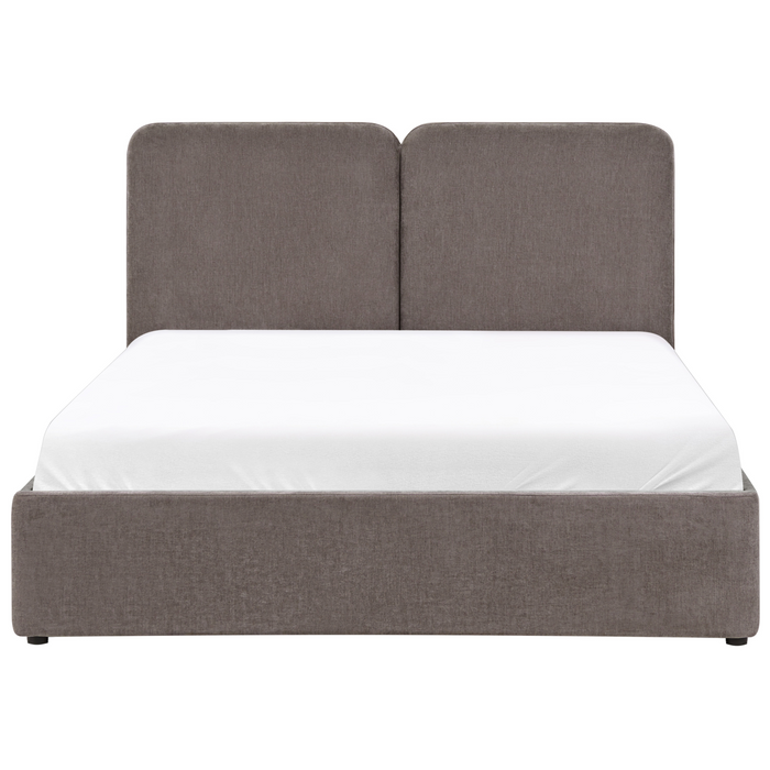 Beliani-ARBOIS-Bed met opbergruimte-Taupe-160 x 200 cm-Polyester