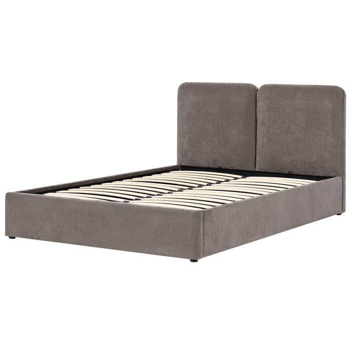 Beliani-ARBOIS-Bed met opbergruimte-Taupe-160 x 200 cm-Polyester