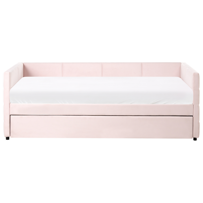 Beliani - CHAVONNE - Onderschuifbed - Roze - 90 x 200 cm - Fluweel