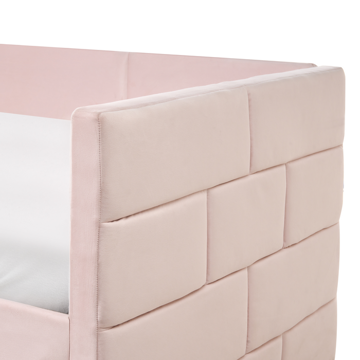 Beliani - CHAVONNE - Onderschuifbed - Roze - 90 x 200 cm - Fluweel