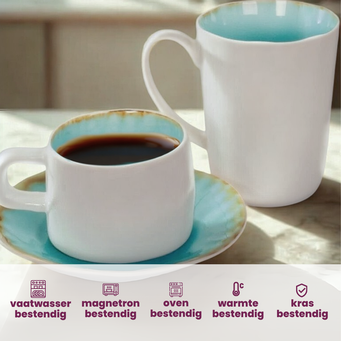 Cosy & Trendy Koffiekopjes Laguna Azzurro 230 ml - 4 Stuks