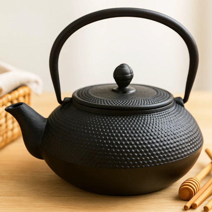 Sakura Tea Theepot - Gietijzer - Zwart - 800 ml