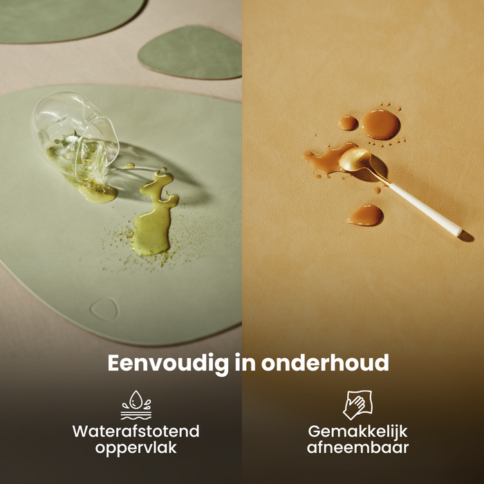 LIND DNA Onderzetters Nupo - Leer - Brown | Sand - dubbelzijdig - 13 x 11 cm - 4 Stuks