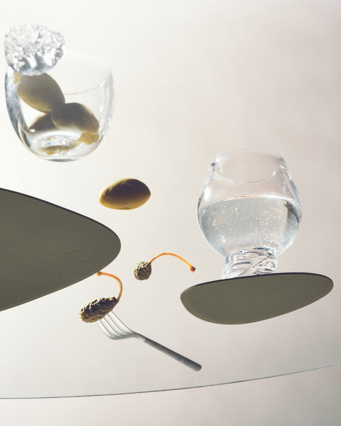 LIND DNA Onderzetters Nupo - Leer - Army Green | Nature - dubbelzijdig - 13 x 11 cm - 4 Stuks