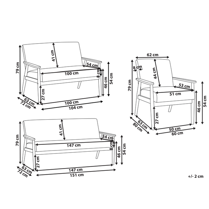 Beliani - ESRUM - Bankenset - Grijs|Donkerbruin - Polyester